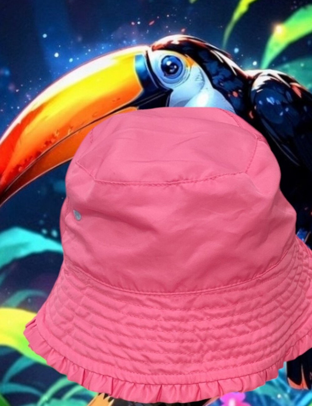 UV Skinz Girls Vibrant Tropical Toucan Print Reversible Bucket Sun Hat